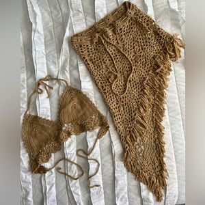 beach bunny swim tan cover up; size S